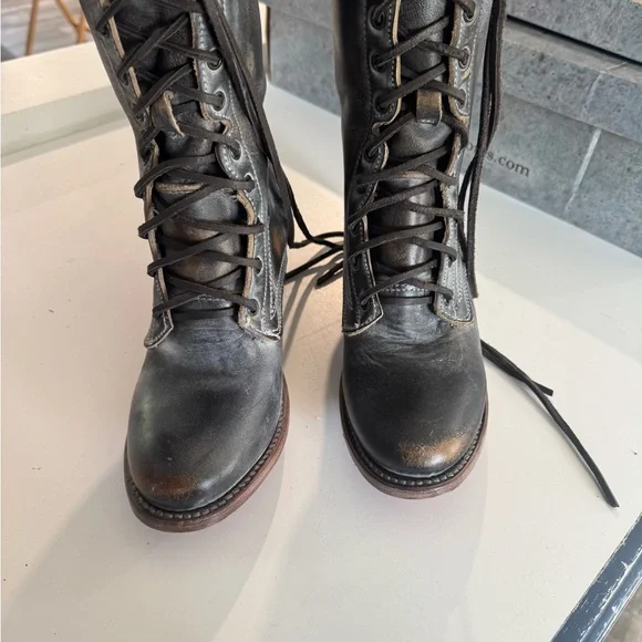 Freebird by Steven Distressed Black Lace-Up Boots - Picture 5 of 5